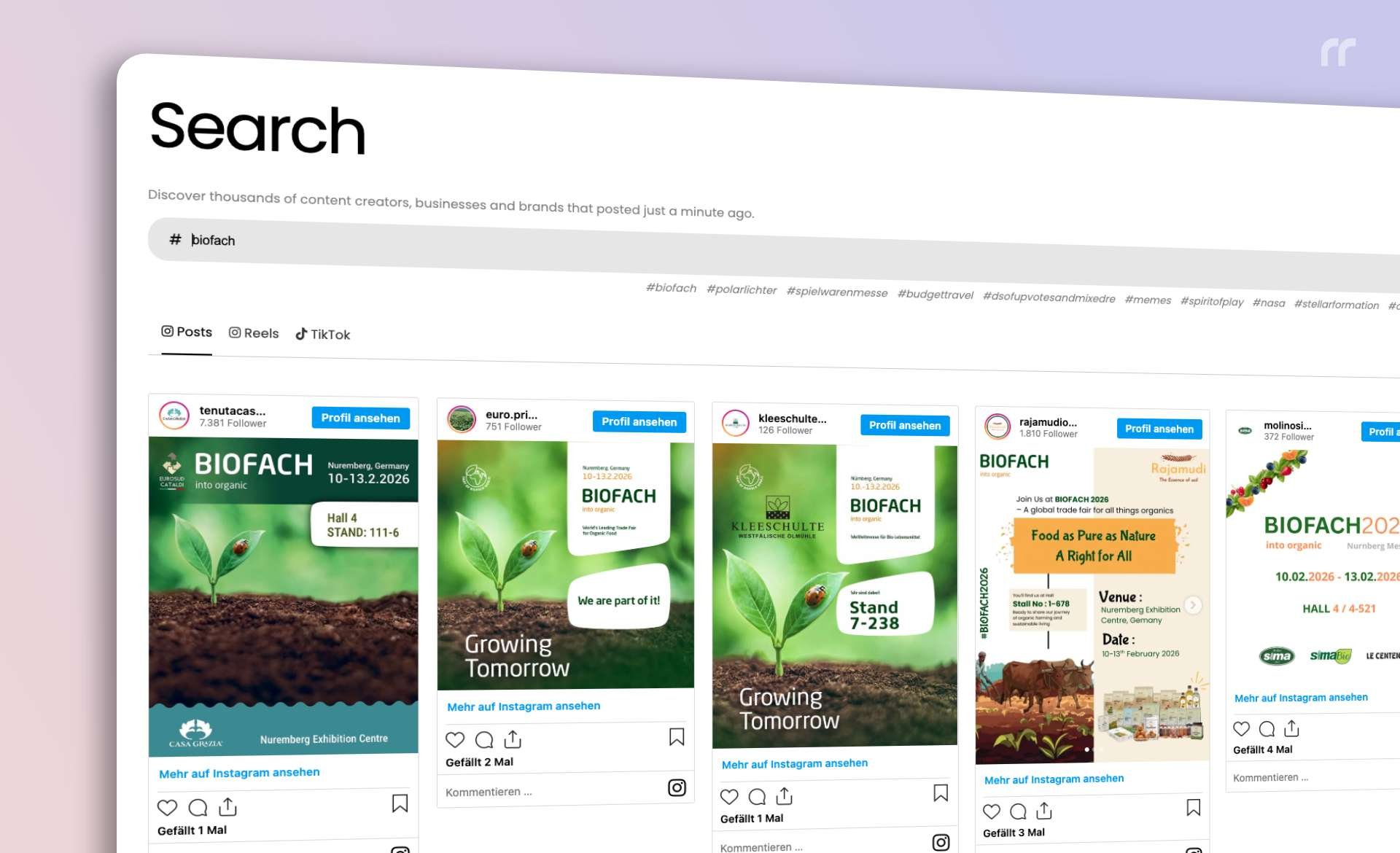 Biofach 2026 - Live von Zuhause oder aus dem Büro mitverfolgen