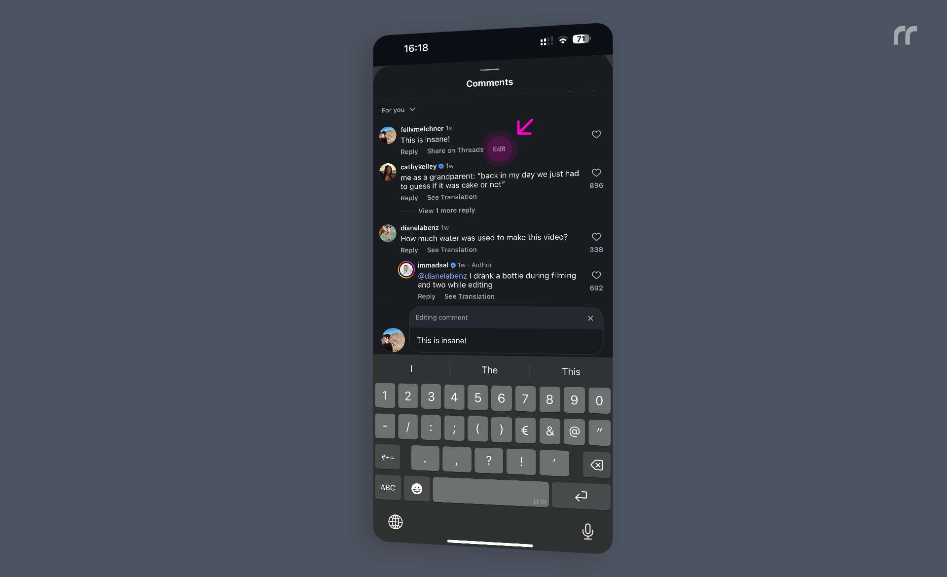 Instagram adds comment editing with a 15 minute window for changes