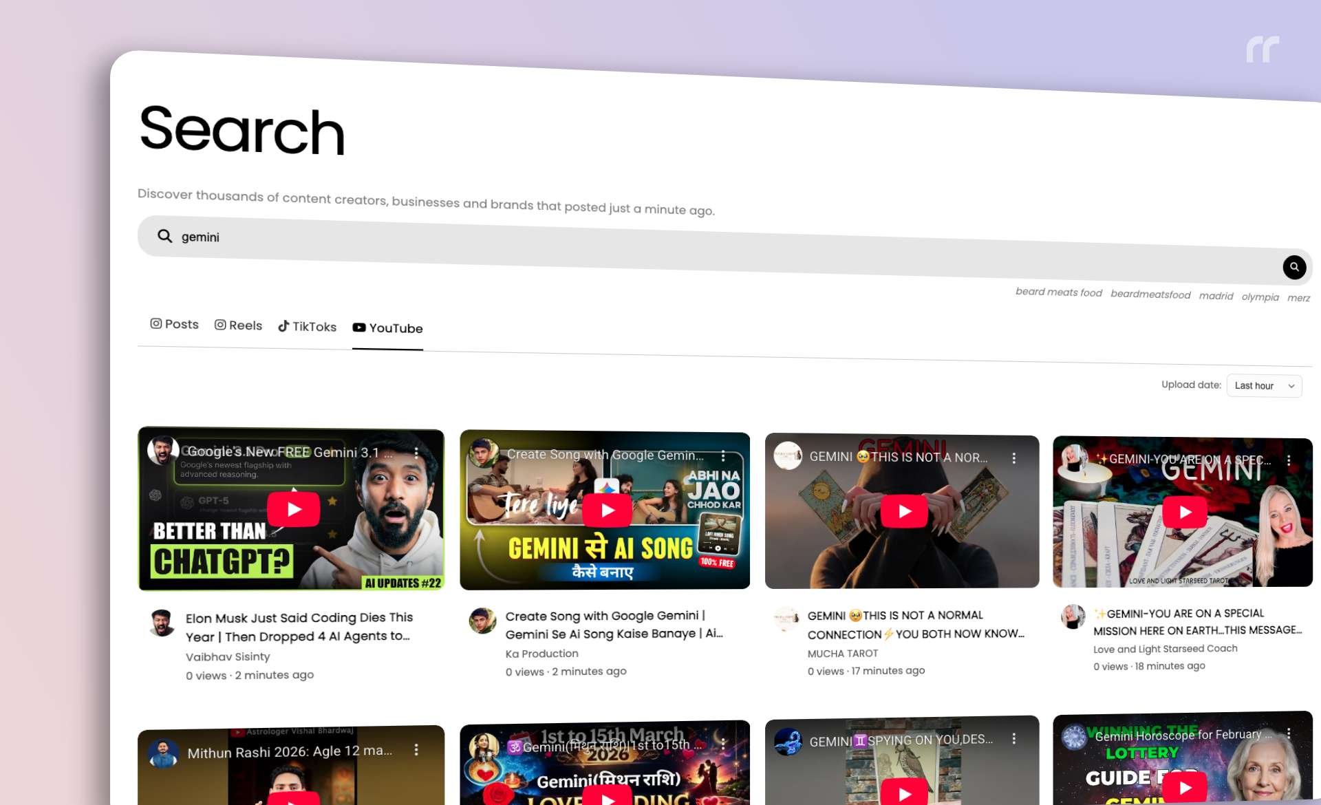 YouTube Recent Search Is Here: See What Was Uploaded Last Hour