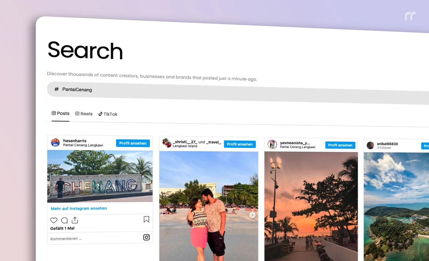 Search in seconds with RecentReborn